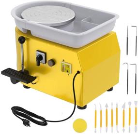 img 4 attached to 🔶 ANBULL 350w Electric Pottery Wheel Machine 25cm Removable ABS Basin for Ceramic Clay Work - Adjustable Lever, Feet Lever Pedal - Yellow