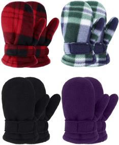 img 4 attached to Stretchy Outdoor Toddler Fleece Mittens - Essential Boys' Accessories for Cold Weather