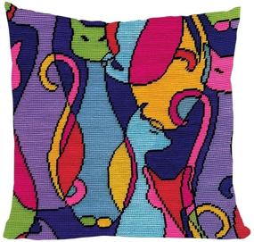 img 3 attached to 🎨 Stitch a Meow-tastic Masterpiece: Design Works Colorful Cats Needlepoint Kit 2614 with Bonus Gift Card