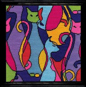 img 2 attached to 🎨 Stitch a Meow-tastic Masterpiece: Design Works Colorful Cats Needlepoint Kit 2614 with Bonus Gift Card