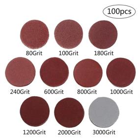 img 3 attached to 🪚 High-Quality 1 inch/25mm Sanding Discs Pad Set - 100pcs 100-3000 Grit Sandpapers with 1/8" Shank Backing Pad for Drill Grinder Rotary Tools (1 INCH)