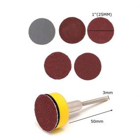 img 2 attached to 🪚 High-Quality 1 inch/25mm Sanding Discs Pad Set - 100pcs 100-3000 Grit Sandpapers with 1/8" Shank Backing Pad for Drill Grinder Rotary Tools (1 INCH)