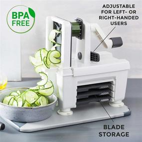 img 1 attached to 🥕 Mueller Pro Spiralizer Vegetable Slicer Zester Chopper Dicer, ProQuality, Create Perfectly Round Veggie Pasta, No Flat Julienne Noodles! Bundle Includes Revolutionary Rolling Chopper