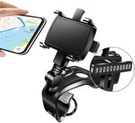 📱 universal dashboard car phone mount 360 degree rotation, adjustable spring clip for iphone, samsung, and android smartphones (3-7 inches) logo