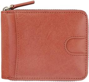 img 4 attached to 👜 Caramel Vegetable Tanned Leather Zip Wallet