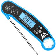 🌡️ arima homeware instant read thermometer – digital meat thermometer for grilling, cooking, bbq, candy, baking & breads: ultra fast, waterproof, calibrated, bottle opener (blue) logo