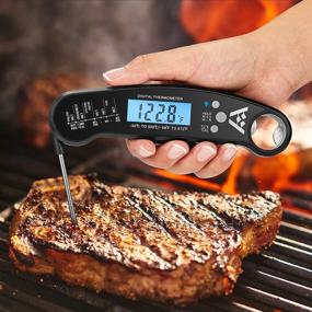 img 1 attached to 🌡️ Arima Homeware Instant Read Thermometer – Digital Meat Thermometer for Grilling, Cooking, BBQ, Candy, Baking & Breads: Ultra Fast, Waterproof, Calibrated, Bottle Opener (Blue)