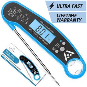 img 3 attached to 🌡️ Arima Homeware Instant Read Thermometer – Digital Meat Thermometer for Grilling, Cooking, BBQ, Candy, Baking & Breads: Ultra Fast, Waterproof, Calibrated, Bottle Opener (Blue)