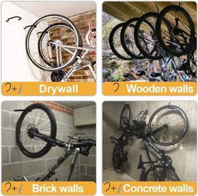 img 1 attached to 🚲 KURUI Bike Hooks for Ceiling, 8 Pack Heavy Duty Garage Bike Hooks: Carbon Steel with PVC Coating, Wall Mount Bicycle Storage for Ceilings, Space Saving Utility Organizer for Basement Warehouse+