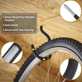 img 2 attached to 🚲 KURUI Bike Hooks for Ceiling, 8 Pack Heavy Duty Garage Bike Hooks: Carbon Steel with PVC Coating, Wall Mount Bicycle Storage for Ceilings, Space Saving Utility Organizer for Basement Warehouse+