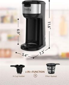 img 2 attached to ☕ Dnsly Single Serve Coffee Maker with Travel Mug, 2-in-1 Capsule Pod & Ground Coffee, BPA Free, Adjustable Strength (6oz to 14oz), Self-Cleaning Function