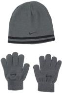 🧣 stay warm and stylish with the nike boys' reversible beanie and glove set logo