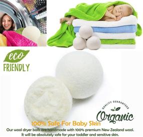 img 1 attached to 🌿 EcoJeannie WB0006-6 Pk Wool Dryer Balls: Premium XL Organic Eco-Friendly Natural Unscented Non-Toxic Felt Laundry Balls, Anti-Static, Chemical Free Fabric Softener, 100% Natural New Zealand Wool