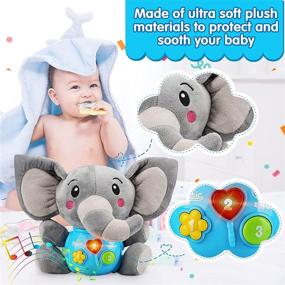 img 3 attached to 🐘 Мягкие игрушки для музыки для младенцев Sakiyrmai с слоном для 0-36 месяцев - милые плюшевые животные с огнями и музыкой - идеально подходят для новорожденных, младенцев, мальчиков и девочек - улучшенная версия.