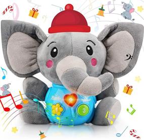 img 4 attached to 🐘 Мягкие игрушки для музыки для младенцев Sakiyrmai с слоном для 0-36 месяцев - милые плюшевые животные с огнями и музыкой - идеально подходят для новорожденных, младенцев, мальчиков и девочек - улучшенная версия.