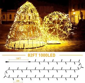 img 2 attached to 🎄 Areker Outdoor Christmas Lights: 82ft 1000LED Clear Wire Fairy Lights for Christmas Party, Waterproof & Ultra Bright Warm White