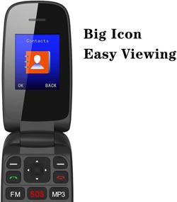 img 2 attached to 📱 Ushining Unlocked Flip Phone 3G T Mobile Flip Phone - Easy-to-Use SOS Button & Big Icon - Ideal for Kids or Backup - Black