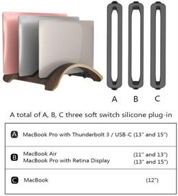 img 1 attached to 🖥️ Вертикальная подставка для ноутбука SAMDI: экономия места из дерева для MacBook Air, MacBook Pro, ноутбуков - белая береза