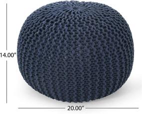img 3 attached to 🔵 Stylish Navy Blue Pouf by Christopher Knight Home for Ultimate Comfort and Versatility