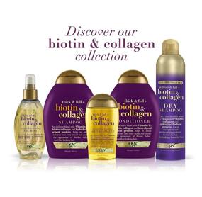 img 2 attached to 💆 OGX Biotin & Collagen Weightless Healing Oil Treatment - Thickens & Nourishes Hair, 3.3 Fl Oz