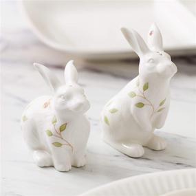 img 1 attached to 🐇 Lenox Butterfly Meadow Bunny Salt & Pepper Set 0.50 LB - Vibrant Multi-Colored Design