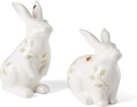 🐇 lenox butterfly meadow bunny salt & pepper set 0.50 lb - vibrant multi-colored design logo