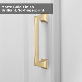 img 1 attached to 10Pack Gold Drawer Pulls: Elegant Brushed Gold Cabinet Handles by Haidms - 5inch Brass Vintage Pulls for Solid Kitchen and Square Dressers