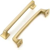 10pack gold drawer pulls: elegant brushed gold cabinet handles by haidms - 5inch brass vintage pulls for solid kitchen and square dressers logo