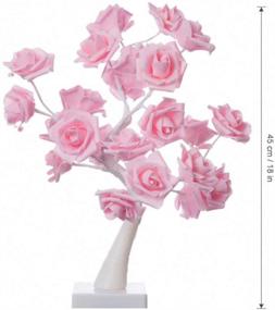 img 1 attached to 🌹 LED Rose Tree Table Lights - 24 Warm White LEDs, USB & Battery Operated for Wedding Home Party Birthday Valentine’s Day Festival Indoor Decorations (Pink Rose)