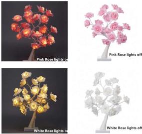 img 3 attached to 🌹 LED Rose Tree Table Lights - 24 Warm White LEDs, USB & Battery Operated for Wedding Home Party Birthday Valentine’s Day Festival Indoor Decorations (Pink Rose)