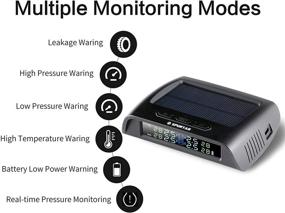 img 2 attached to Spurtar Солнечный беспроводной датчик TPMS: Мониторинг давления и температуры шин в режиме реального времени для универсальных автомобилей - 4 внешних датчика для самостоятельной установки с 6 режимами тревоги