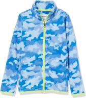 stay warm in style: amazon essentials boys' polar fleece full-zip mock jacket logo