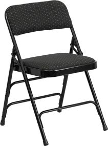 img 3 attached to 💺 Versatile and Durable Black Patterned Folding Chair: Flash Furniture HERCULES Series with Curved Triple Bracing and Double Hinge Design