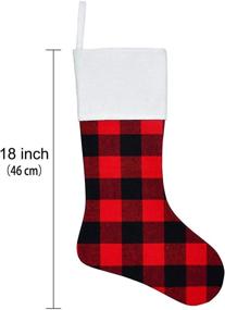 img 3 attached to 🧦 Senneny 6 Pack Christmas Stockings - 18 Inch Red Black Buffalo Plaid Stockings for Fireplace Hanging - Family Christmas Decoration, Holiday Season Party Decor