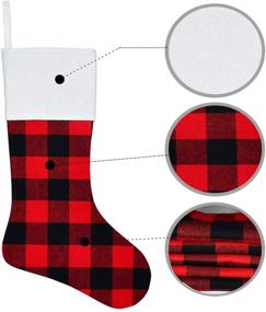 img 2 attached to 🧦 Senneny 6 Pack Christmas Stockings - 18 Inch Red Black Buffalo Plaid Stockings for Fireplace Hanging - Family Christmas Decoration, Holiday Season Party Decor
