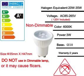 img 3 attached to MR11 GU10 35Mm Мини-светильник LED 3W Прожектор Маленькая лампочка Замена галогеновой лампы 35W Эквивалент GU10 LED Прожектор 6000К Дневной свет (10 шт. Холодный белый 5000K-6000K)