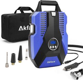 img 4 attached to 🔵 Akface Portable Air Compressor Tire Inflator, 12V DC Digital Air Pump for Car Tires, Bicycles, and Inflatables with Auto Shut Off Feature - Blue