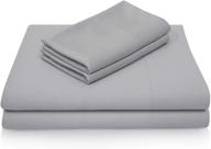 king size malouf 100% rayon from bamboo sheet set in ash color logo