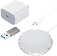 🔌 20w pd power adapter wireless charger, fast wireless charging pad with usb-c for iphone 8/8+/iphone 12/11/11 pro/xs max logo