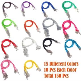 img 3 attached to 📿 Paxcoo 150PCS 1.5mm Waxed Cotton Necklace Cord Bulk with Clasp for DIY Jewelry Making, Assorted Colors (18 Inch)