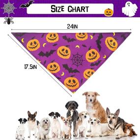 img 3 attached to 🐾 Furryhug Halloween Dog Bandanas: Stylish, Soft, and Washable Pet Triangle for Puppies and Doggies with Charming Patterns