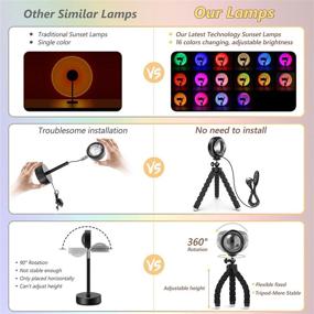 img 1 attached to 🌅 Kyushu Sunset Lamp Projection - 16 Colors Changing LED Lights Floor Lamp - Multiple Colors Night Light with 360 Degree Rotation - Ideal for Christmas Decorations, Photography, Party, Home, Bedroom - Sunset Lamps