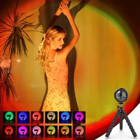 img 4 attached to 🌅 Kyushu Sunset Lamp Projection - 16 Colors Changing LED Lights Floor Lamp - Multiple Colors Night Light with 360 Degree Rotation - Ideal for Christmas Decorations, Photography, Party, Home, Bedroom - Sunset Lamps