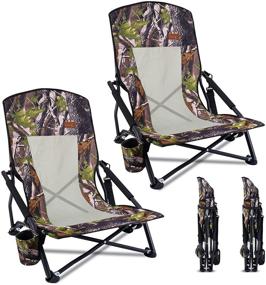 img 4 attached to 🪑 Compact & Heavy Duty Nice C Hunting Chair: Ideal for Camping, Hunting, Travel, BBQ, and More, with Cup Holder & Carry Strap