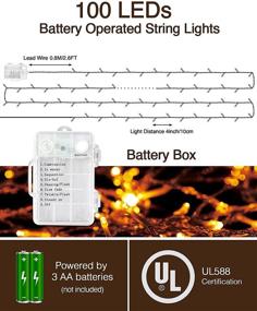 img 3 attached to 🔦 Enhance Your Décor with FilFom 36ft/100Led Battery Operated String Lights: IP65 Waterproof & Timer Function, Ideal for Bedroom, Christmas Parties, Outdoor & Indoor Decorations (Warm White)