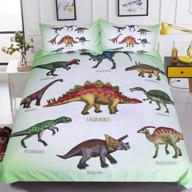 🦖 sleepwish twin bedding set for boys - dinosaur duvet cover cartoon design - green comforter cover - 3-piece dinosaur bed set for kids, teens, girls (twin) logo