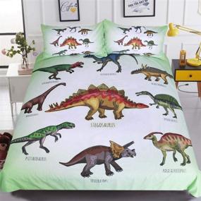 img 1 attached to 🦖 Sleepwish Twin Bedding Set for Boys - Dinosaur Duvet Cover Cartoon Design - Green Comforter Cover - 3-Piece Dinosaur Bed Set for Kids, Teens, Girls (Twin)