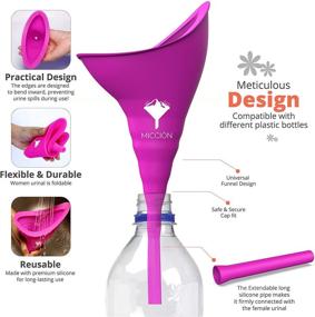 img 2 attached to Portable Female Urinal for Women - Silicone Pee Funnel Device with 2 Tubes, Wipes, 🚺 Gloves - Ideal for Car, Outdoor, Travel, Camping - Reusable and Convenient, 5.7” x 9.4” Size