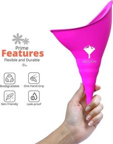 img 1 attached to Portable Female Urinal for Women - Silicone Pee Funnel Device with 2 Tubes, Wipes, 🚺 Gloves - Ideal for Car, Outdoor, Travel, Camping - Reusable and Convenient, 5.7” x 9.4” Size