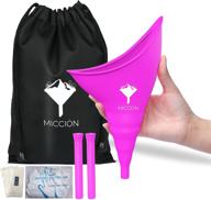 portable female urinal for women - silicone pee funnel device with 2 tubes, wipes, 🚺 gloves - ideal for car, outdoor, travel, camping - reusable and convenient, 5.7” x 9.4” size логотип